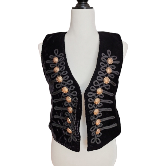 FREE PEOPLE Decorated Officer Black Vest - Picture 13 of 16